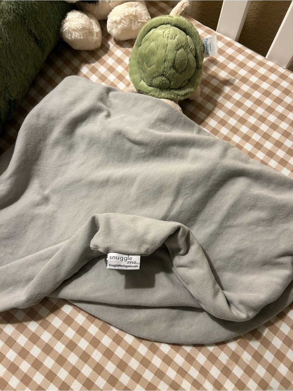 Snuggle Me Kids Plush Lovey Blanket in Light Gray